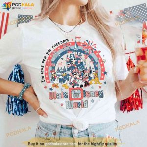 Vintage Walt Disney World Freedom 4th of July Shirt, Disney Castle Family Tee
