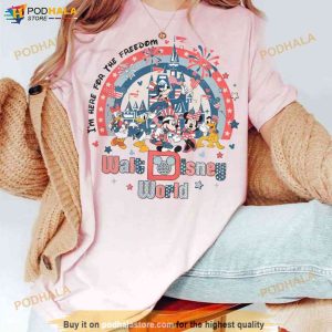 Vintage Walt Disney World Freedom 4th Of July Shirt Disney Castle Family Tee 2