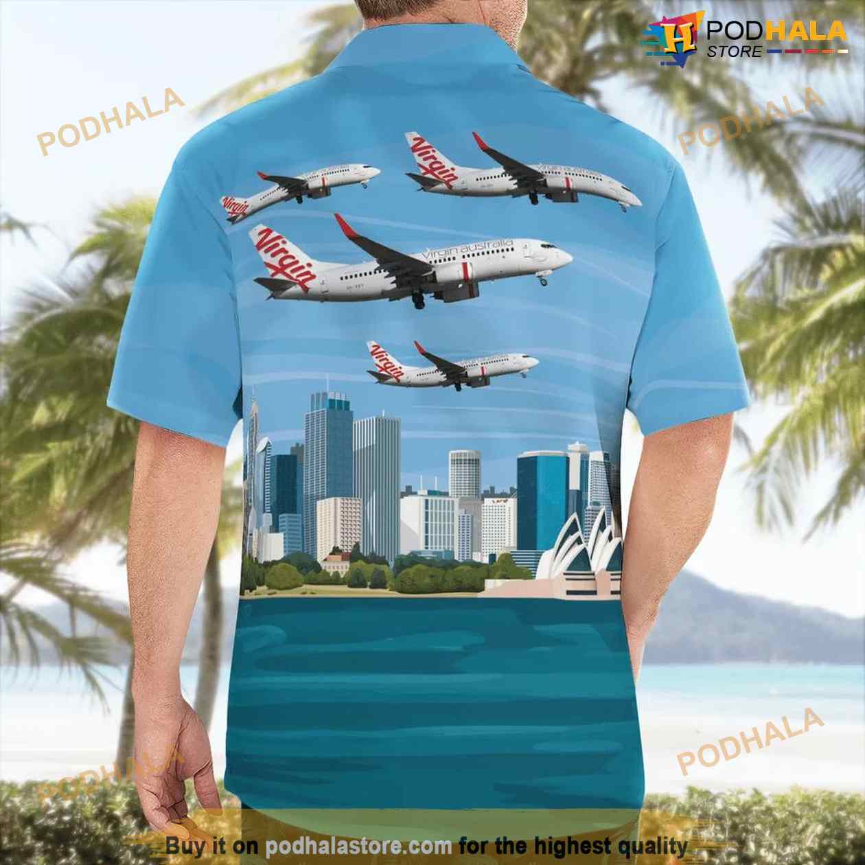Virgin Australia Airlines Boeing 737-700 Hawaiian Shirt Outfit Virgin Australia Airlines Boeing 737-700 Hawaiian Shirt Outfit