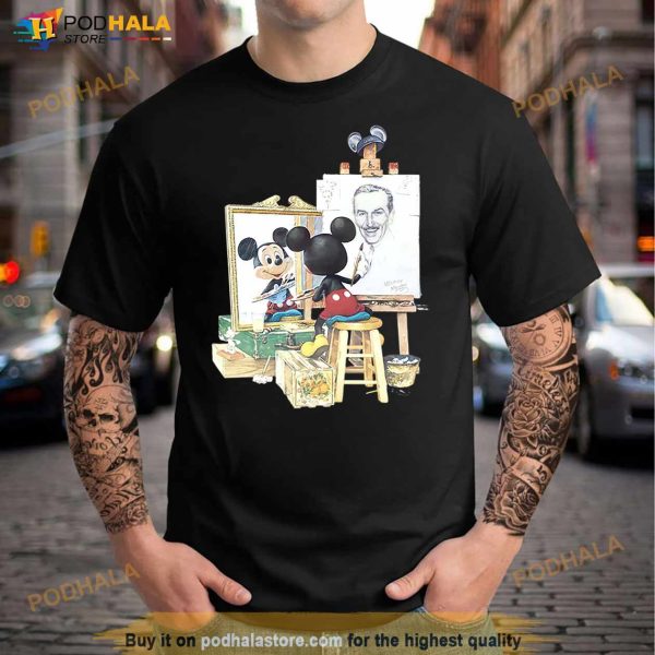 Walt Disney And Mickey Mouse Self Portrait Shirt
