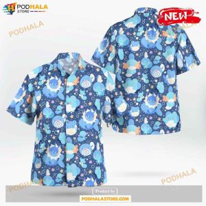 Water Seamless Pattern Design Hawaiian Shirt, Tropical Shirt for Women Men