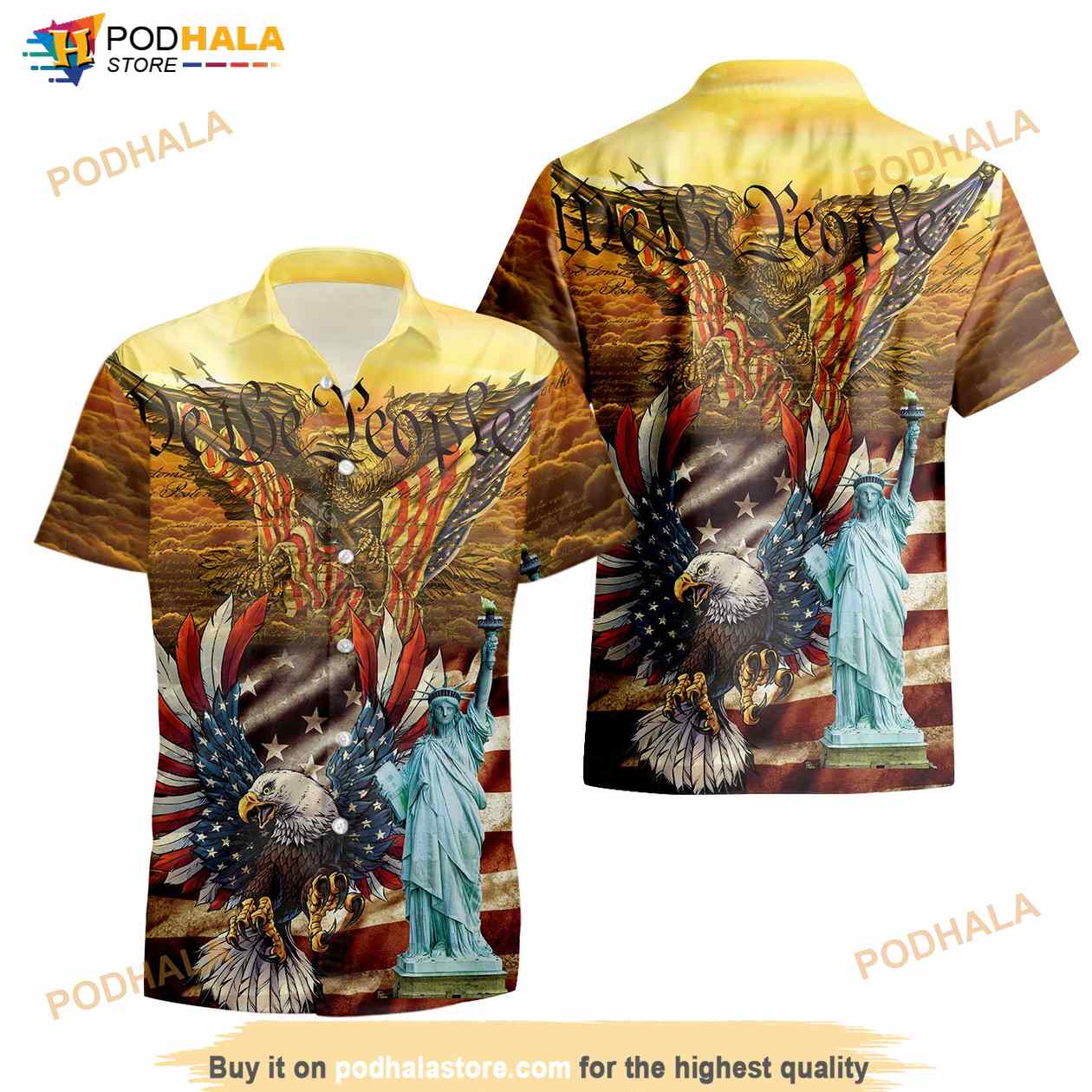 We The People American Flag Eagle Hawaiian Shirt We The People American Flag Eagle Hawaiian Shirt
