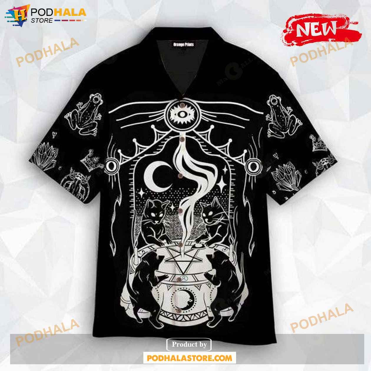 Wicca Witchcraft Gothic Cats For Summer Hawaiian Shirt Wicca Witchcraft Gothic Cats For Summer Hawaiian Shirt