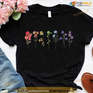 Wildflower LGBT Pride Month Shirt, Flower Gay Lesbian Shirt, Queer Lesbian Girls