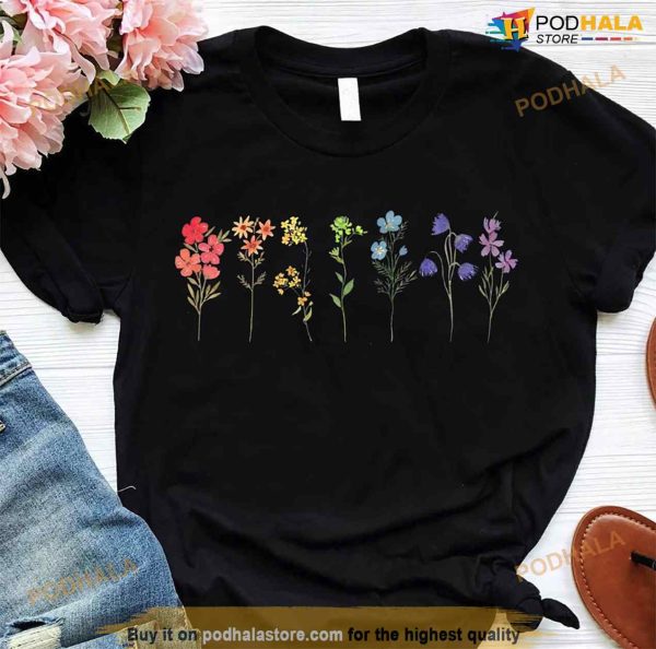 Wildflower LGBT Pride Month Shirt, Flower Gay Lesbian Shirt, Queer Lesbian Girls