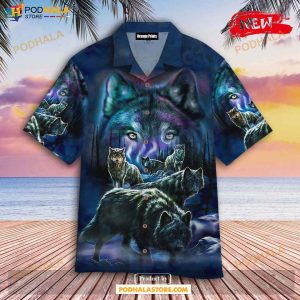 Wolf Night Forest Style For Summer Hawaiian Shirt, Tropical Shirt for Women Men