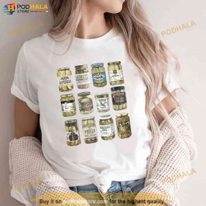 Women t shirt white vintage canned pickles funny pickle lovers unisex shirt