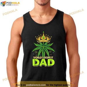 Worlds Dopest Dad Cannabis 420 Leaf Weed Fathers Day Shirt