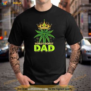 Worlds Dopest Dad Cannabis 420 Leaf Weed Fathers Day Shirt 2