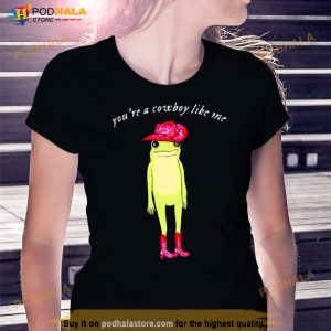 You're A Cowboy Like Me Funny Frog Pink Cowboy Shirt 2