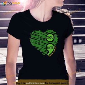 You Matter Semicolon Heart Retro Mental Health Awareness Shirt