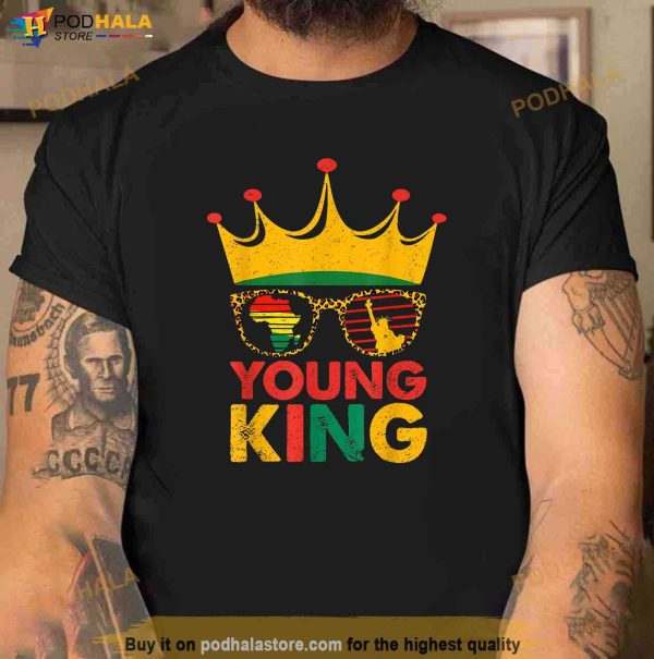 Young King Crown African American Kids Boys 1865 Juneteenth Shirt