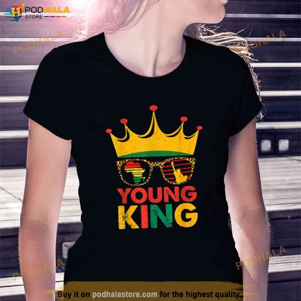 Young King Crown African American Kids Boys 1865 Juneteenth Shirt