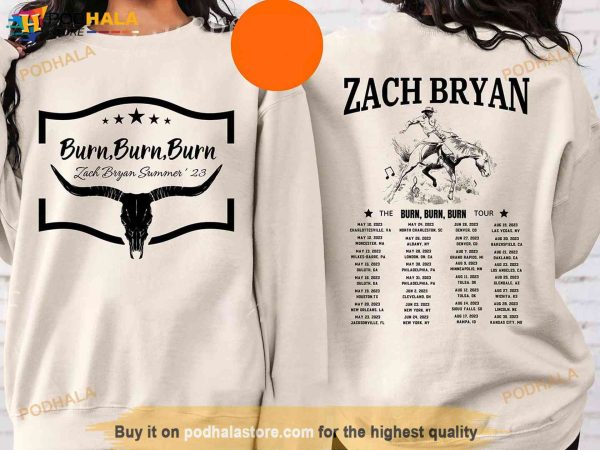 Zach Bryan Burn Burn Burn Tour 2023 Sweatshirt, Zach Bryan 90s Rap shirt Merch