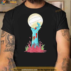 Zombie Hands Volleyball Funny Halloween Horror Scary Costume Shirt 2