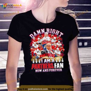 2023 Damn Right I Am A Florida Panthers Fan Now And Forever Signatures Shirt 3