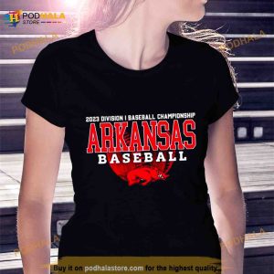2023 Division I Champions Baseball Arkansas Razorbacks Baseball Shirt 2