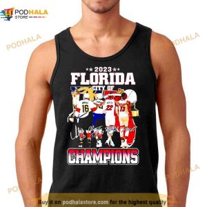 2023 Florida City Of Champions Miami Heat And Florida Panthers Signatures Shirt 3