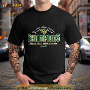2023 Mhsaa Girls Soccer D2 Champions Grosse Pointe North Norsemen Logo Shirt 2