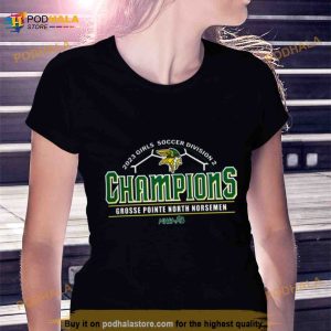 2023 Mhsaa Girls Soccer D2 Champions Grosse Pointe North Norsemen Logo Shirt 3
