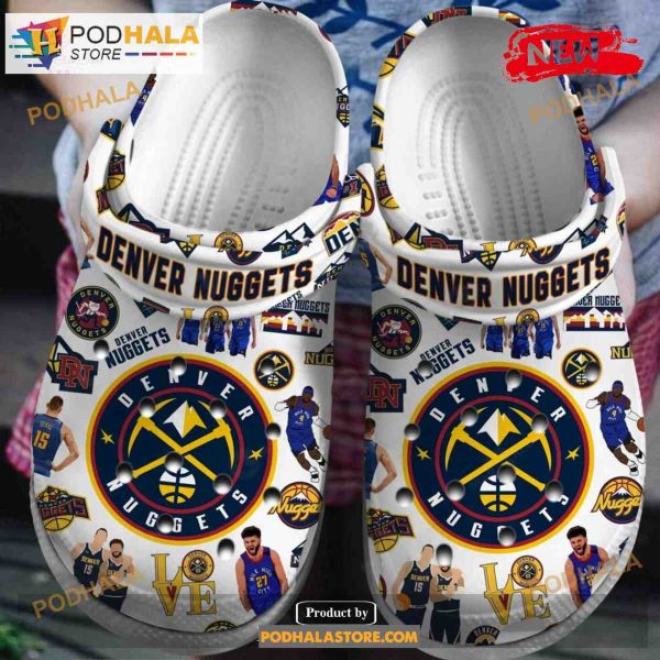 2023 NBA Champions Denver Nuggets Basketball White Crocs Classic Clog Shoes