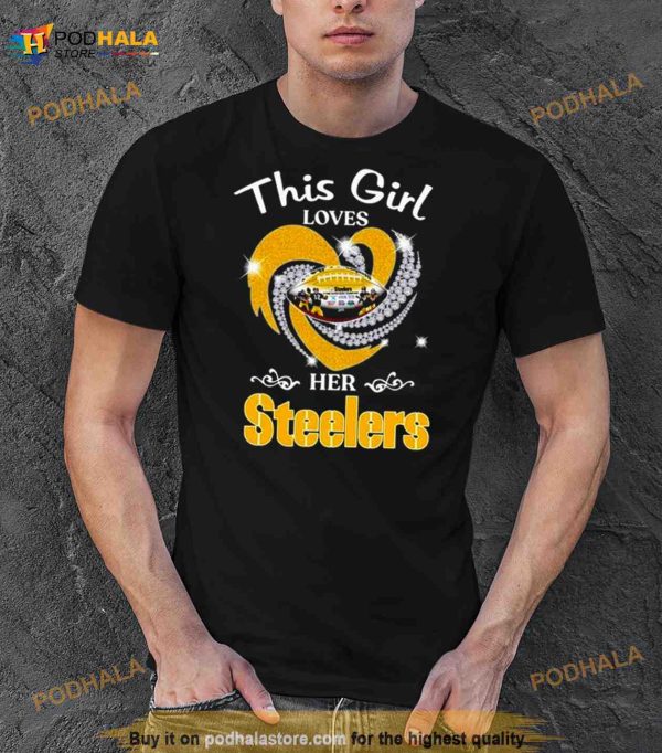 2023 Pittsburgh Steelers This Girl Loves Her Steelers Heart Diamond Shirt