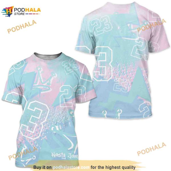 23 King Zigzag Unisex Matching 3D Shirt, Jordan 5 Retro Easter 3D Shirt