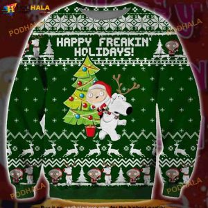 3D 18 Happy Freakin Holidays Christmas Funny Ugly Sweater