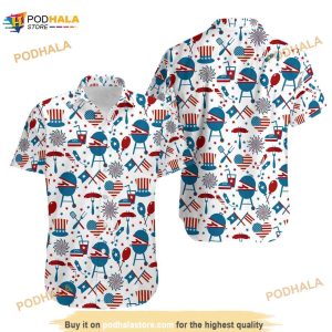 3D 4th Of July Unisex Funny Hawaiian Shirt, Vintage Patriotic
