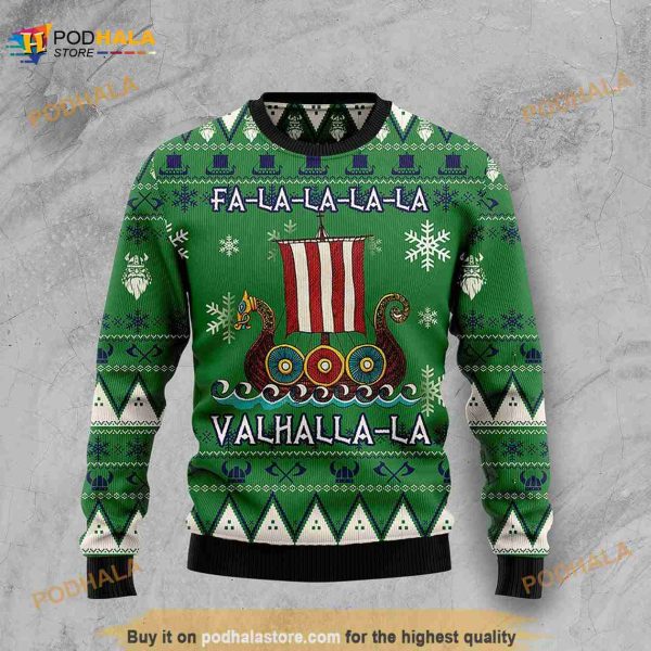 3D Amazing Viking Boat Valhalla La La Ugly Christmas