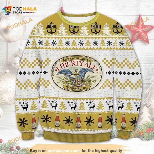 3D Anchor Brewing Liberty Ale Beer Christmas Sweater
