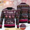 3D Apparently We're Trouble Together Who Knew Flamingo Ugly Sweater