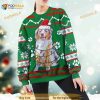 3D Australian Shepherd Green Christmas Funny Ugly Sweater