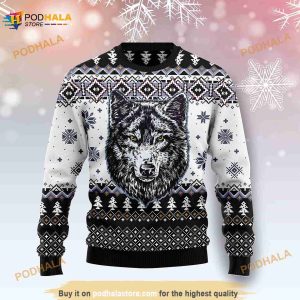 3D Awesome Wolf Ugly Christmas Sweater