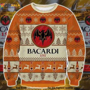 3D Bacardi Rum Ugly Christmas Sweater