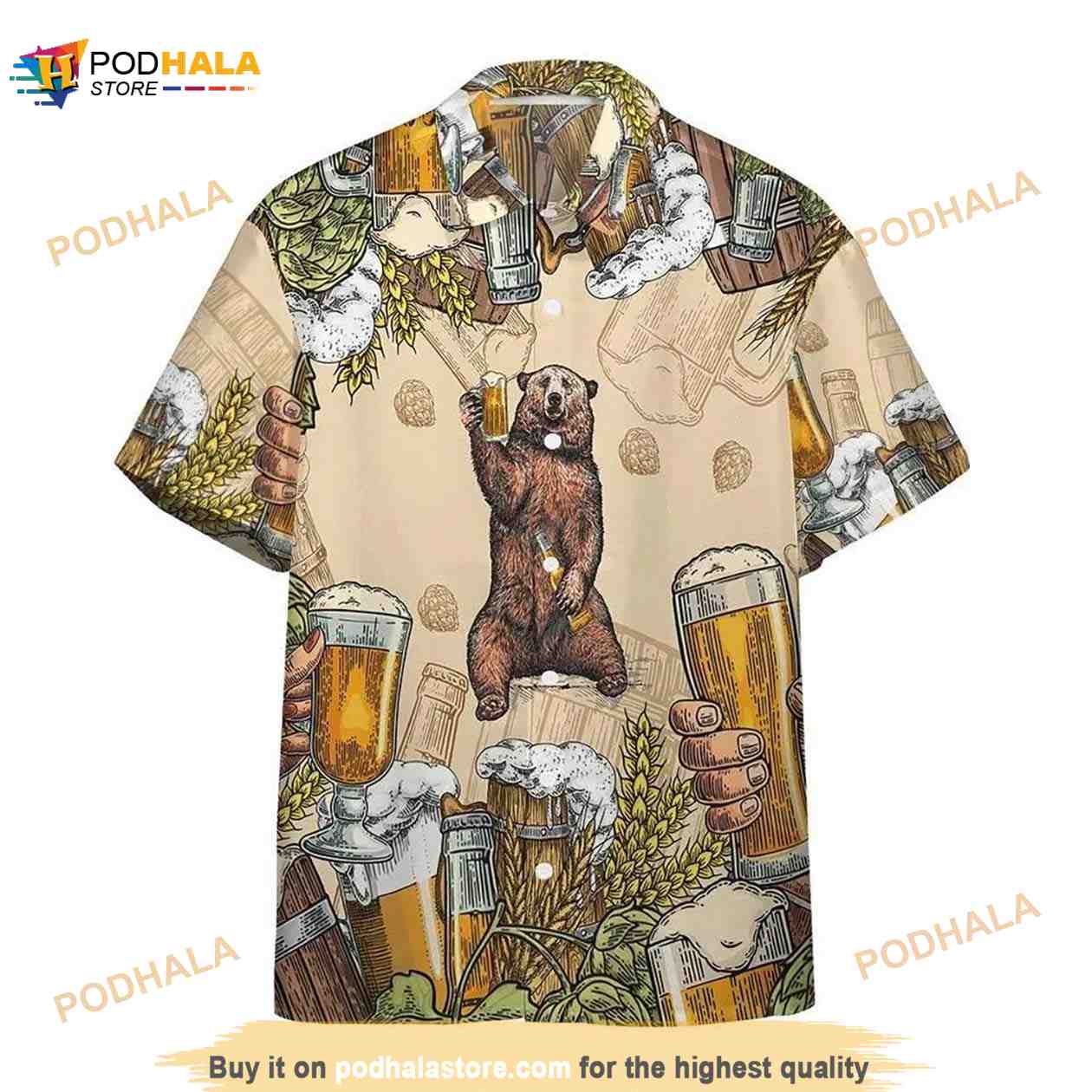 3D Bear And Beer Custom Hawaii Shirt, High Quality All Over Print Hawaiian Shirt 3D Bear And Beer Custom Hawaii Shirt, High Quality All Over Print Hawaiian Shirt