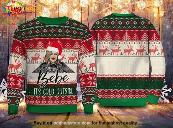 3D  Bebe Its Cold Outside Moira Rose For Christmas Funny Ugly Sweater