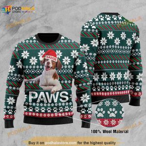 3D Brittany Santa Dog Christmas Funny Ugly Sweater, Brittany Dogs Ugly Xmas