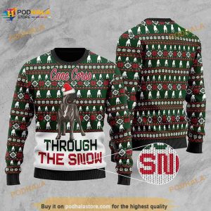 3D Cane Corso Through The Snow Christmas Funny Ugly Sweater