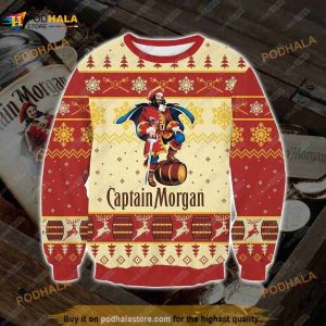 3D Captain Morgan Print Ugly Christmas Sweater