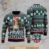 3D Cavalier King Charles Spaniel Santa Printed Paws Christmas Ugly Sweater