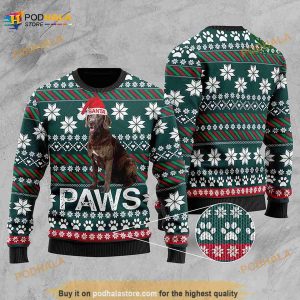 3D Chesapeake Bay Retriever Santa Printed Paws Christmas Ugly