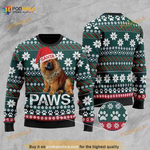 3D Chow Chow Santa Printed Paws Christmas Funny Ugly Sweater