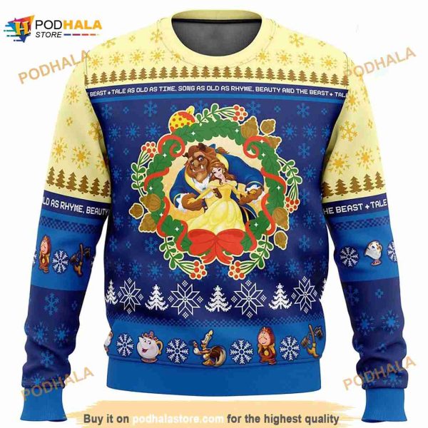 3D Christmas Beauty And The Beast Disney Funny Ugly Sweater