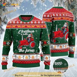 3D Christmas Is Better On The Farm Ugly Christmas Sweater