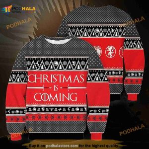 3D Christmas Is Coming Game Of Throne Ugly Christmas Sweater