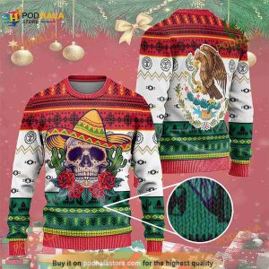 3D Christmas Mexico Skull Funny Ugly Sweaters