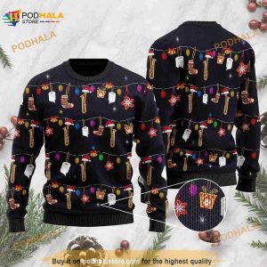 3D Christmas Saxophone Funny Ugly Sweater For Saxophone Lovers