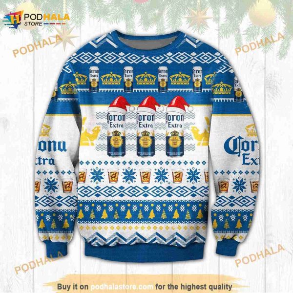 3D Corona Extra Beer Christmas Funny Ugly Sweater