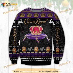 3D Crown Royal Alcohol Black Funny Ugly Sweater